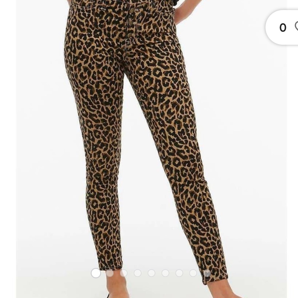 NWT J. Crew Skinny 9” Rise Leopard Print Jeans 27
